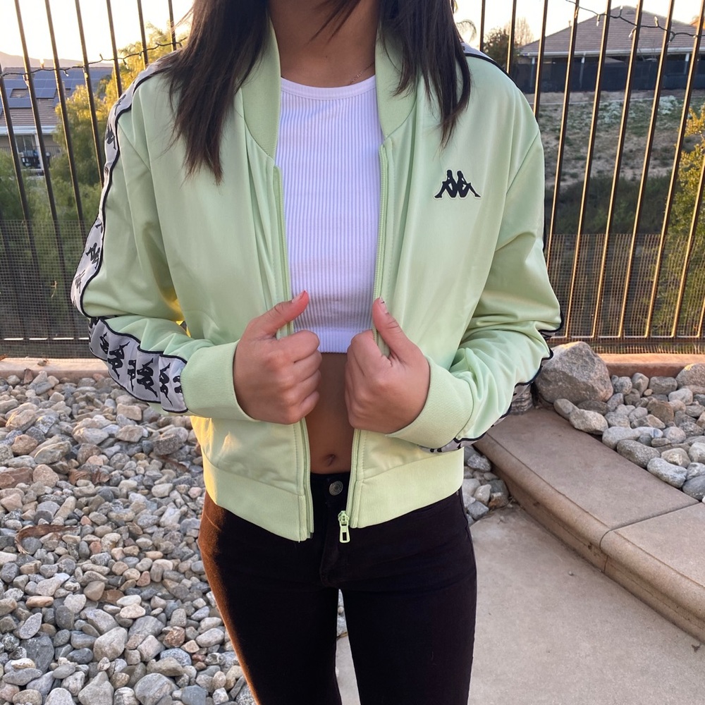 Green cropped kappa jacket